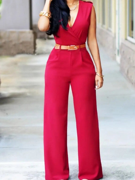 אוברול ארוך צווארון V