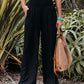 2022 Spring Summer Casual Wide Leg Cotton Linen Popular Loose Trousers for Women High Waist Elastic Solid Color Pants